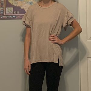 Aerie Just Add Leggings Ruffle Sleeve Top